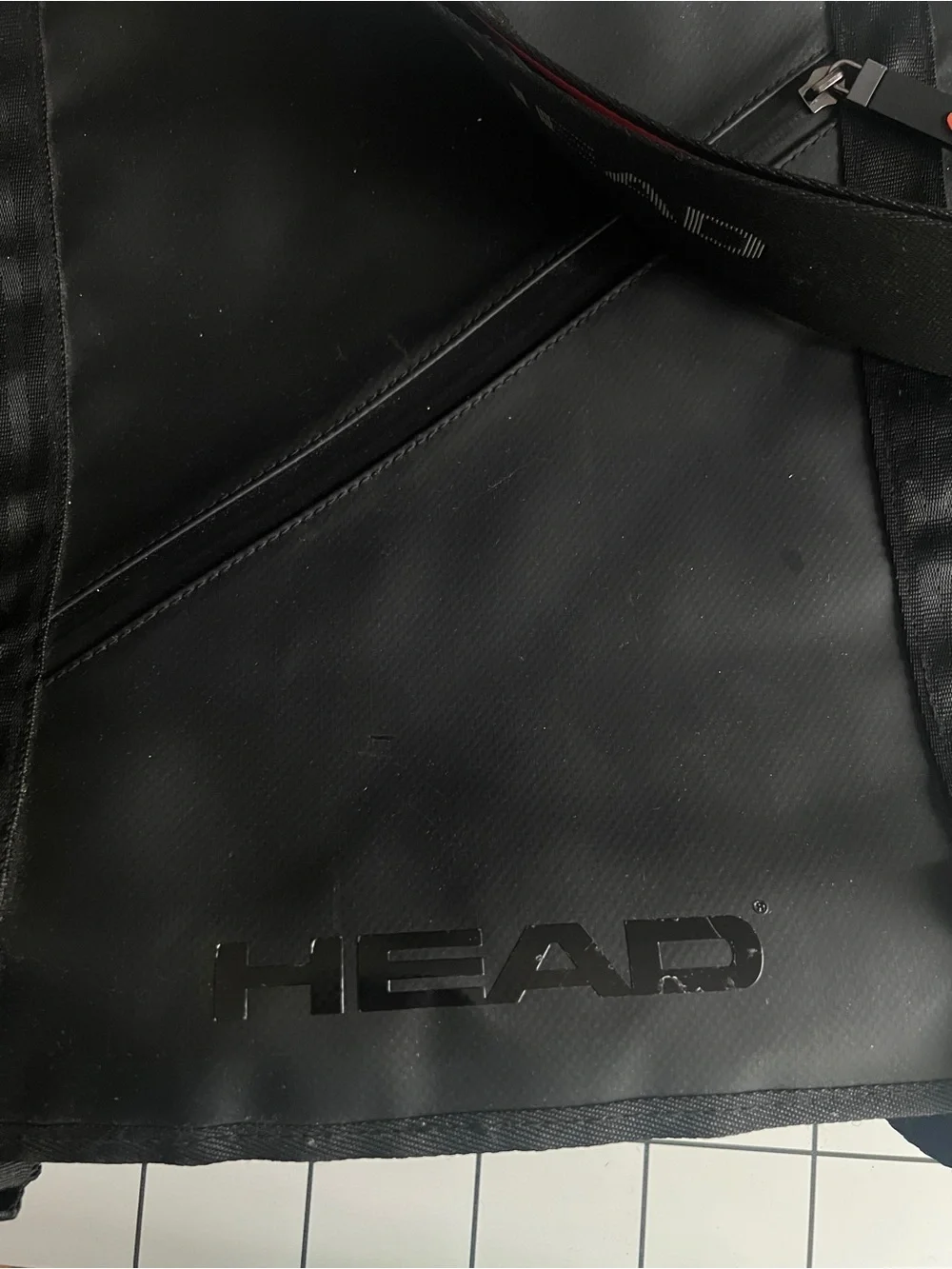 HEAD Black Men's Messenger Bag with Orange Trim Strap NWOT